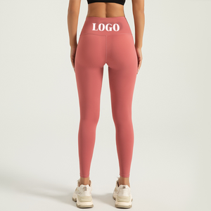 Leggings en gros avec logo personnalisé, collants intégrés, pantalons de yoga push-up pour femmes, en nylon - Product Image 1