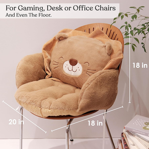 Cojín de Asiento para Silla de Oficina con Diseño de León Adorable, Felpa Marrón, Base Antideslizante, Almohada para Juegos y Coche, Cojín de Moda para Silla - Product Image 4