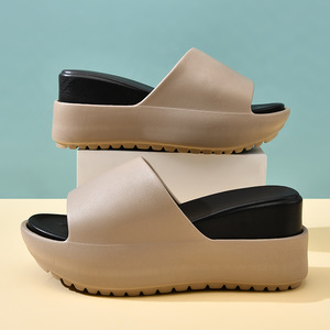 Guru Women's <b>Platform</b> Sandals <b>Black</b> EVA Peep Toe Summer Height Increasing Comfortable Non Slip <b>Heeled</b> Sandals - Product Image 2