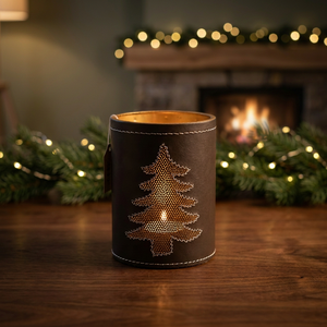 <b>Christmas</b> <b>Tree</b> Embossed Iron Cylinder Waterproof <b>Candle</b> Holder Valentine's Day Handmade Eco-Friendly Durable Home Decoration - Product Image 4