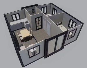 Customized Container <b>House</b> with Modern Design Luxury Prefabricated Features Metal Construction Sliding Door - Product Image 2