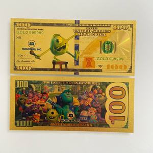 Moneda Conmemorativa de Metal de Doble Cara Chapada en Oro de la Universidad de Animación Estadounidense, Billete de $100, Regalo Coleccionable - Product Image 1