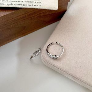 S925 Sterling Silver Star <b>Ring</b> For Women <b>Open</b> Design Everyday Wear Fine Jewelry Platinum Plated Geometric Shape - Product Image 2