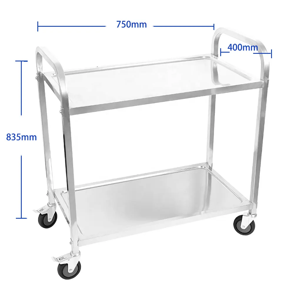 Hotel restaurant business room service cart stainless steel trolley mobile food kitchen trolley