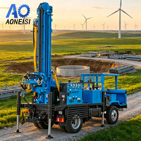 Foreuse hydraulique montée sur camion de 4,95 T pour puits d'eau, profondeur 260 m, vitesse de déplacement 50 km/h, machine de forage diesel pour trous profonds