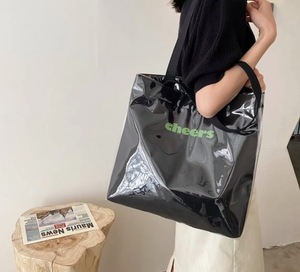 Sac fourre-tout Qetesh transparent en PVC tendance, sacs de créateur personnalisés en gros, sac de plage en toile de coton avec fermeture éclair pour femme - Product Image 2