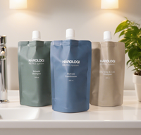 Fabricant personnalisé Doypack pochette avec capuchon bec pour revitalisant capillaire et shampoing recharge emballage avec logo inclus