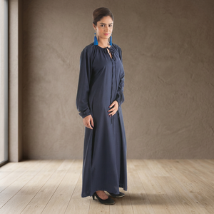 Robe abaya à col haut pour femmes, tissu de bambou écologique, longue abaya en coton biologique, résistante aux UV - Product Image 2