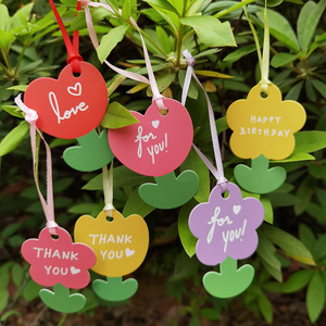 Creative cute flower blessing message hanging tag piccola <span class=keywords><strong>carta</strong></span> fresca per il giorno della dea del giorno dell'insegnante - Product Image 1