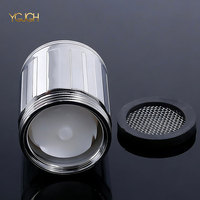 Aérateur de robinet LED chromé Hydropower, anti-éclaboussures, capteur de température, 3 couleurs changeantes, buse de robinet sans batterie pour salle de sport et toilettes