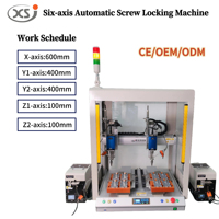 Machine de serrage de vis à soufflage d'air à moteur pas à pas contrôlée par PLC, robot tournevis automatique six axes avec alimentateur double, garantie 1 an