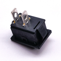Mini SPST noir 15x21mm 6A on Off interrupteur à bascule 2 broches