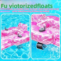 Radeau flottant gonflable électrique pour adultes, chaise longue de piscine avec porte-gobelet et dossier, lit d'eau en PVC