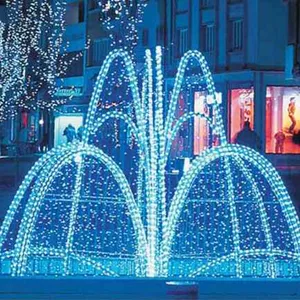 3d大型圣诞拱门rbg发光二极管节日新年装饰防水发光喷泉主题灯