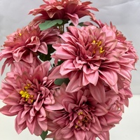 Buket Dahlia Buatan Vintage, Bunga Sutra untuk Dekorasi Vas Rumah dan Pernikahan Musim Gugur
