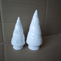 Décoration d'intérieur nordique, éco-responsable, moderne, en céramique, arbre de Noël lumineux à LED, figurine artisanale, jouets pour la famille et les amis