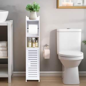Armoire de rangement pour petits espaces de salle de bain, <span class=keywords><strong>porte</strong></span>-<span class=keywords><strong>papier</strong></span> toilette, support, petite armoire de rangement mince pour salle de bain - Product Image 5