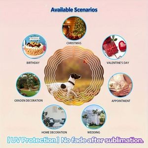 Wholesale 8inch 10inch Custom Metal Wind Chimes Spinners Sublimation Blank Double Sided DIY Garden Sublimation Wind Spinner - Product Image 3