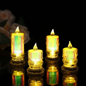 Luxury Led Iridescent <b>Tea</b> <b>Light</b> Candles Battery Operated Flameless Candle Gift Home Wedding Decor Electric Pillar Aura Candles - Product Image 3