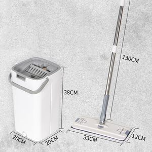 Scratch Clean <b>Flat</b> <b>Mop</b> with Double Bucket to Separate Dirty and Clean Water <b>Mop</b> and Bucket for Household and Floor Cleaning - Product Image 2