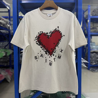 Kaos Pria Musim Panas Terbaru, Kasual, Motif Hati Merah, Pakaian Pria SAINT, Kualitas Tinggi, ODM, Grosir, CHAOS TShirt untuk Pria