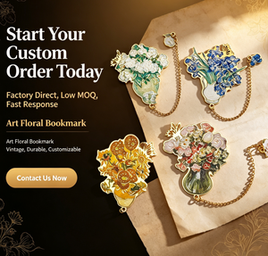 Marque-page en métal émaillé motif bouquet de fleurs (tournesol, <span class=keywords><strong>iris</strong></span>, rose) avec chaîne, style vintage, cadeau de lecture pour les amateurs de livres - Product Image 6