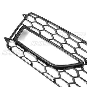 Nouvelle paire de grilles de pare-chocs avant en maille pour feux antibrouillard, garniture de calandre, uniquement pour Audi A4 B8.5 S-line S4 2013 2014 2015, noir brillant - Product Image 6