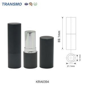 Emballage vide pour rouge à lèvres, tube rond noir pour baume à lèvres, conteneur en plastique - Product Image 2