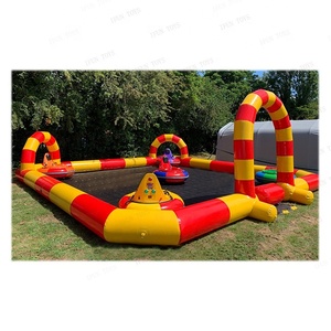 Piste de course de voitures tamponneuses gonflables pour enfants en PVC blanc, intérieure/extérieure, pour le divertissement des centres commerciaux et les fêtes d'anniversaire - Product Image 3