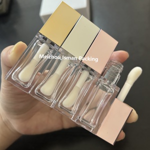 Biểu Tượng Tùy Chỉnh Pet Rõ Ràng Pha Lê Rose Gold Sliver Cây Đũa Phép Lip Gloss Bao Bì Container Lip Dầu Ống Với Lớn Bàn Chải Applicator 8Ml - Product Image 1
