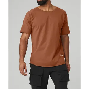 Футболка мужская с графическим принтом, винтажная Удобная дышащая рубашка с коротким рукавом, с вырезом на подоле, под заказ