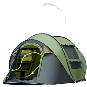 Tienda de campaña fácil de instalar para 4 personas, carpas familiares instantáneas para acampar, Senderismo y viajes, impermeable, configuración automática, 2 puertas - Product Image 1