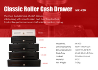 MK-420 RJ11 4 Bill 8 Coin 3 positions serrure classique rouleau POS tiroir-caisse pour restaurant de détail supermarché