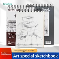 Carnet de croquis A4 épaissi pour étudiants en art, papier à dessin dédié 16K, reliure spirale, 100 feuilles, personnalisé pour dessin au crayon de couleur
