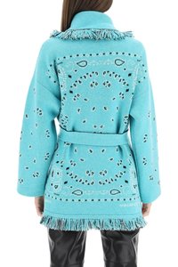 Cardigan da Donna Personalizzato, Design Invernale alla Moda, Stile Retrò con <span class=keywords><strong>Frange</strong></span>, Scollo a V, Lavorazione Jacquard e Cordoncino - Product Image 3
