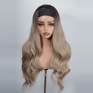 Perruque sans colle pour femme, en fibre haute température, longue, ondulée, prête à porter, avec ligne de cheveux pré-épilée 13x6 - Product Image 3