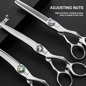 CNC Premium ATS314 çelik makas profesyonel 6.3 inç daha uzun makaslar v-diş inceltme makas kiti Barberia güzellik araçları - Product Image 5