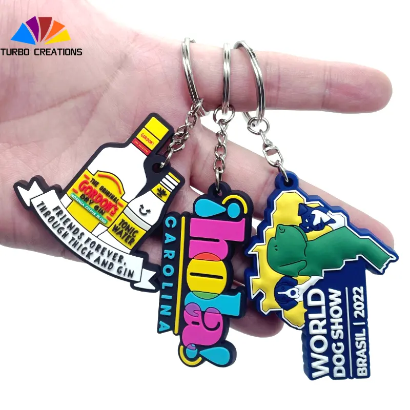 2024 New Item Custom Metal Keychain Customized Design 3d Rubber Anime Rubber 2d Soft PVC Keychain With Custom Logo