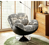 Fauteuil inclinable moderne à 360 degrés avec pieds en métal, mini-canapé relaxant, adapté au salon, au balcon et à la villa