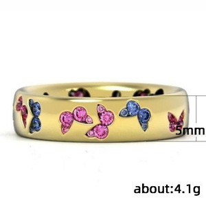 Anelli a Farfalla H112 per Donna con Zirconia Cubica Creata in Laboratorio, Gioielli alla Moda con Incastonatura Pavé - Product Image 5