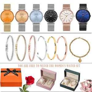 Ensemble de montres-bracelets de luxe pour femmes en or, design diamant, marque personnalisée, cuir, idée cadeau pour une belle fille, verre quartz - Product Image 6