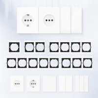 Interruptores y Enchufes de Pared WESA Ultrafinos con Botón Pulsador de 1/2/3 Vías, Enchufe Europeo de 1/2 Vía, Combinación Libre, Diseño Moderno de Lujo