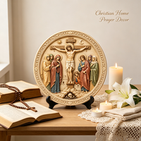 Plaque de crucifixion Golgotha en résine personnalisée, crucifix 3D en relief, croix de Jésus INRI, cadeau religieux catholique pour l'église, 2026