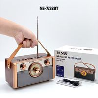 Radio portable vintage AM FM SW avec Bluetooth sans fil, USB, TF, batterie 1800 mAh, grand cadran rétroéclairé, poignée rétro, pour la maison, l'extérieur, cadeau