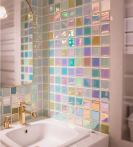 Vendita calda di piastrelle per interni <span class=keywords><strong>rosa</strong></span> chiaro piastrelle per la toilette mosaico <span class=keywords><strong>rosa</strong></span> per il bagno e la toilette piastrelle di mosaico di vetro per la casa - Product Image 6