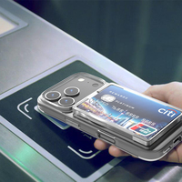 Porte-cartes NFC mini imprimé sur mesure, en polycarbonate givré, magnétique, portefeuille portable pour téléphone portable, étuis pour téléphone portable