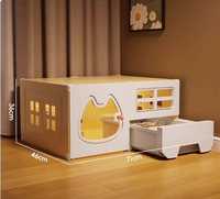 Casa para Gatos Rectangular Tipo Villa, Jaula para Gatos Extra Grande, Espacio Libre, Nido para Gatos de Interior, Inodoro Integrado, Una Habitación