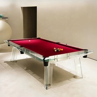 Table de billard en verre trempé 6 pieds, table de billard en ardoise, moderne, luxueuse, personnalisable, écologique, haut de gamme, pour la maison, la villa, le salon