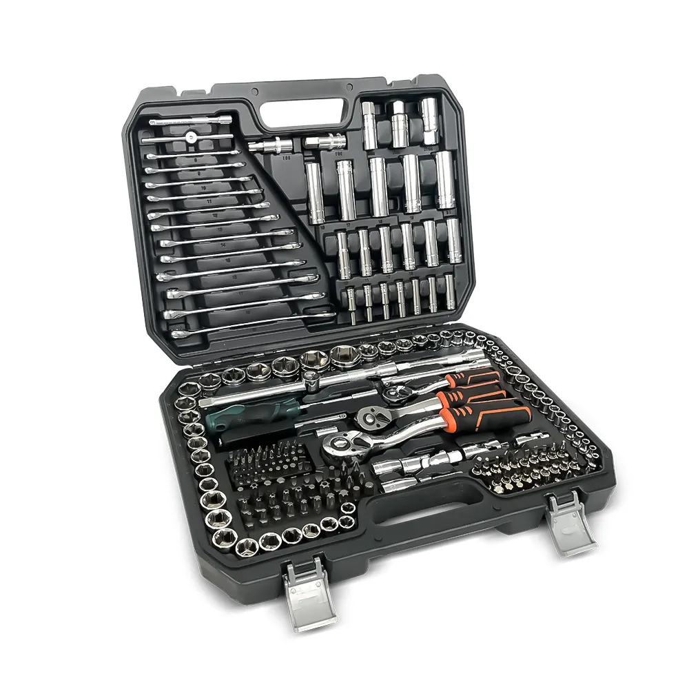 Professional Auto Repair Kit Household Car Repair Tool Sets Box Tools Kit 216pcs Wrench Socket Set With Portable Plastic