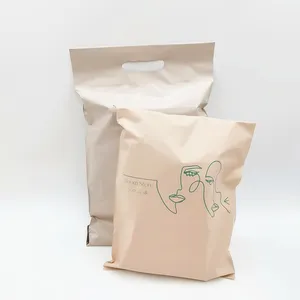 2024 bolsas de correo de burbujas de plástico mate Beige reciclables biodegradables personalizadas bolsa de envío de mensajería